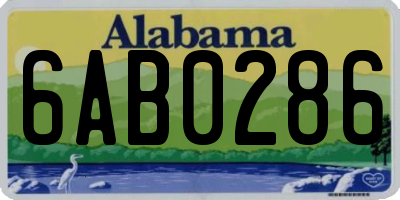 AL license plate 6AB0286