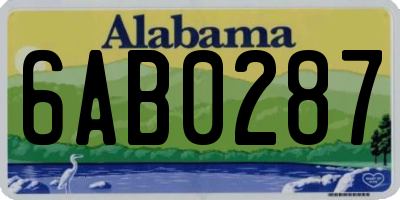 AL license plate 6AB0287