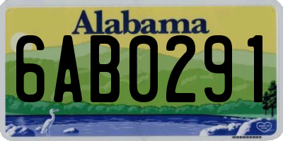 AL license plate 6AB0291