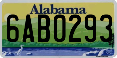 AL license plate 6AB0293