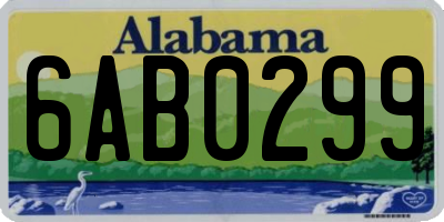 AL license plate 6AB0299