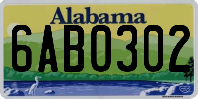 AL license plate 6AB0302