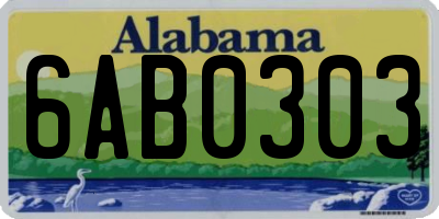 AL license plate 6AB0303