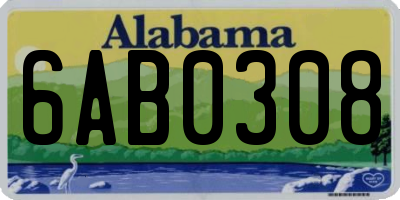 AL license plate 6AB0308