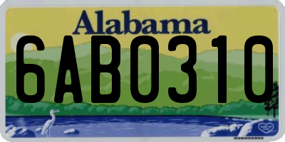 AL license plate 6AB0310