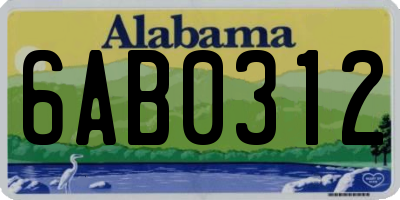 AL license plate 6AB0312