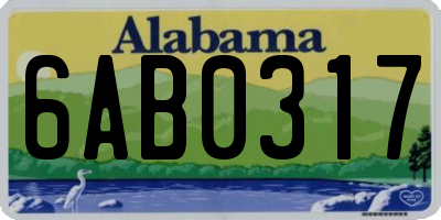 AL license plate 6AB0317