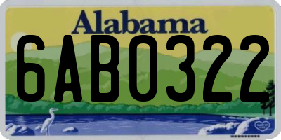 AL license plate 6AB0322