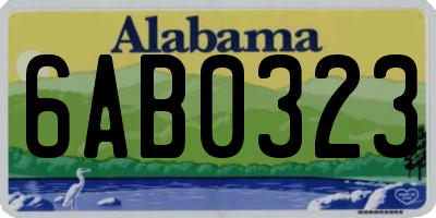 AL license plate 6AB0323