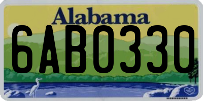 AL license plate 6AB0330