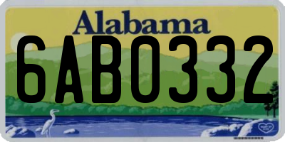 AL license plate 6AB0332