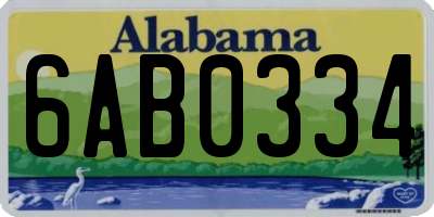 AL license plate 6AB0334