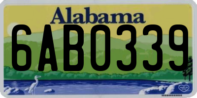 AL license plate 6AB0339
