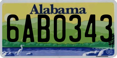 AL license plate 6AB0343