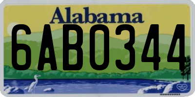 AL license plate 6AB0344