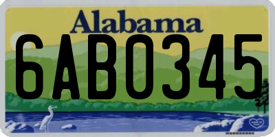 AL license plate 6AB0345