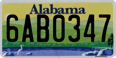 AL license plate 6AB0347