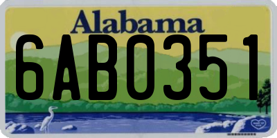 AL license plate 6AB0351
