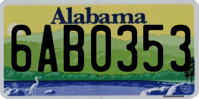 AL license plate 6AB0353