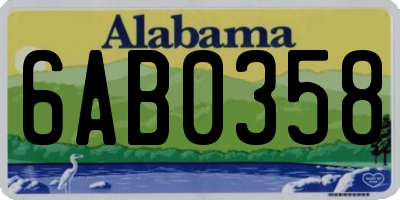 AL license plate 6AB0358
