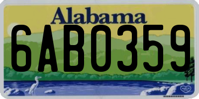 AL license plate 6AB0359