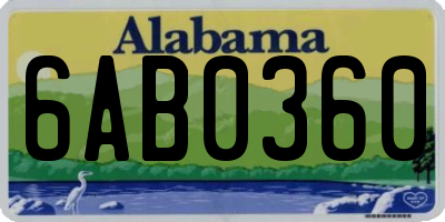 AL license plate 6AB0360