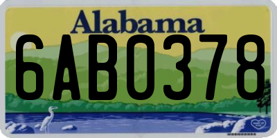 AL license plate 6AB0378