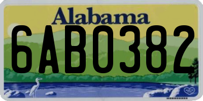 AL license plate 6AB0382