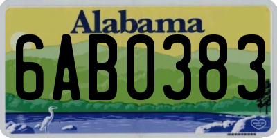 AL license plate 6AB0383