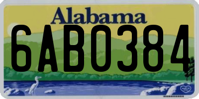 AL license plate 6AB0384