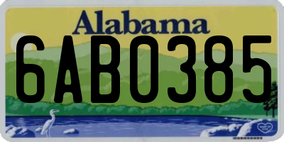 AL license plate 6AB0385