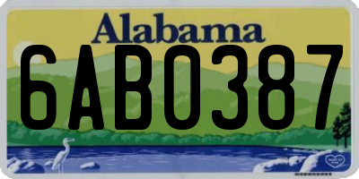 AL license plate 6AB0387