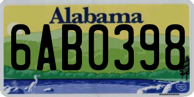 AL license plate 6AB0398