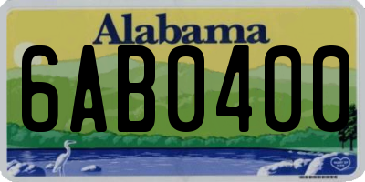 AL license plate 6AB0400