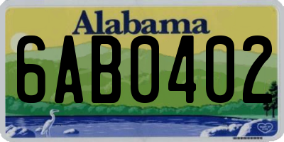 AL license plate 6AB0402