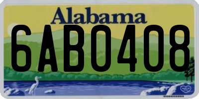 AL license plate 6AB0408
