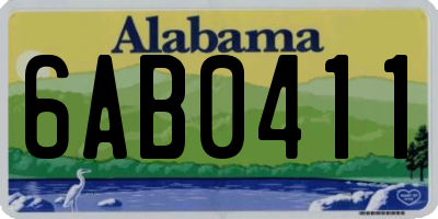 AL license plate 6AB0411