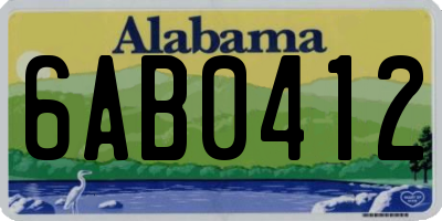 AL license plate 6AB0412