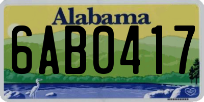 AL license plate 6AB0417