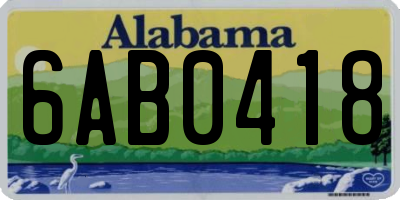 AL license plate 6AB0418