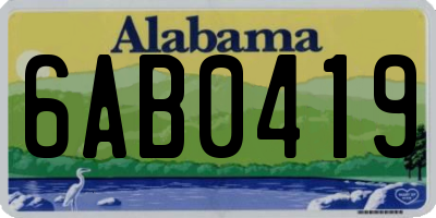 AL license plate 6AB0419