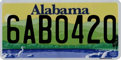 AL license plate 6AB0420