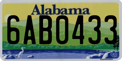 AL license plate 6AB0433