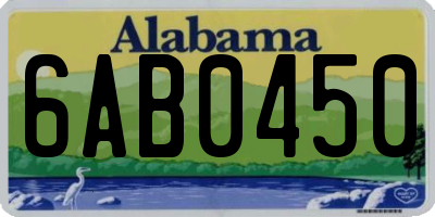 AL license plate 6AB0450