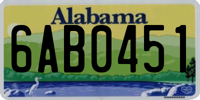 AL license plate 6AB0451
