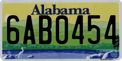 AL license plate 6AB0454