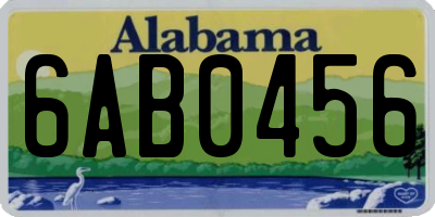 AL license plate 6AB0456