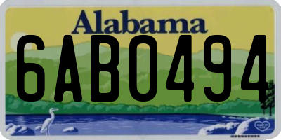 AL license plate 6AB0494