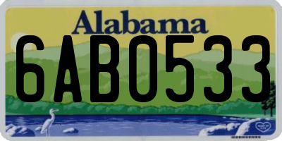 AL license plate 6AB0533