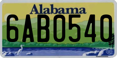 AL license plate 6AB0540